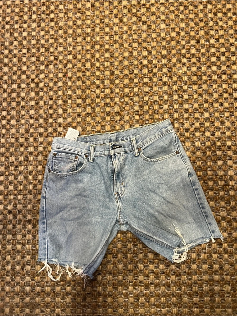 Levi's Blue Denim Jeans with Brown Leather Patch and Red Logo
